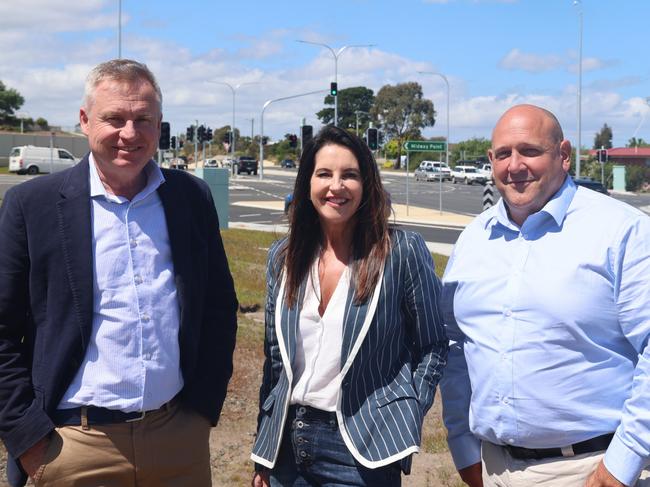 Premier Jeremy Rockliff, Member for Prosser Jane Howlett and Liberals candidate for Rumney Gregory Brown. Pic supplied.
