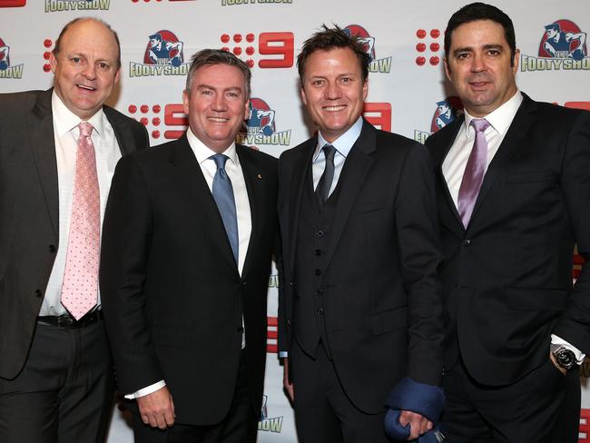 Billy Brownless, Eddie McGuire, James Brayshaw and Garry Lyon before the show’s troubles. Picture: Julie Kiriacoudis