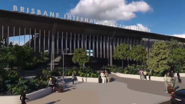 Artist’s impression of the $158 million Brisbane International Cruise Terminal under construction at Pinkenba.