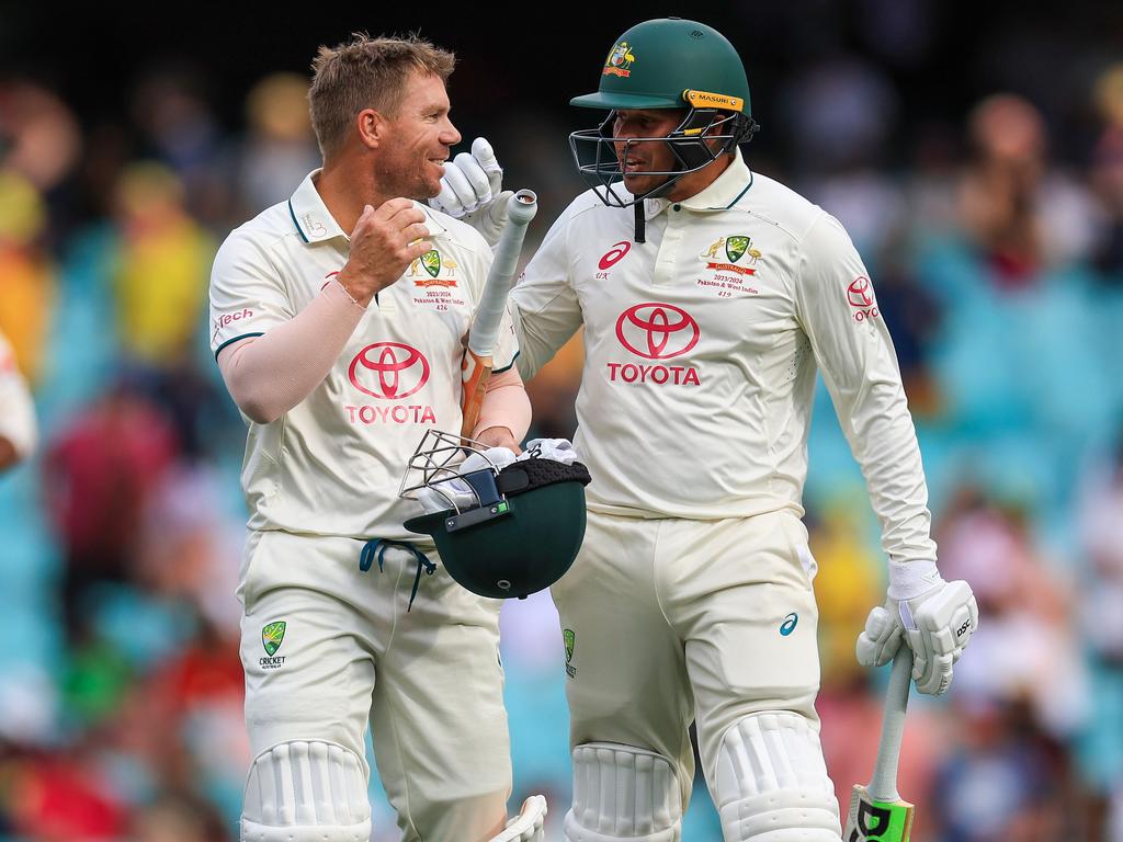 David Warner and Usman Khawaja were forced to see through one over at the end of the day.