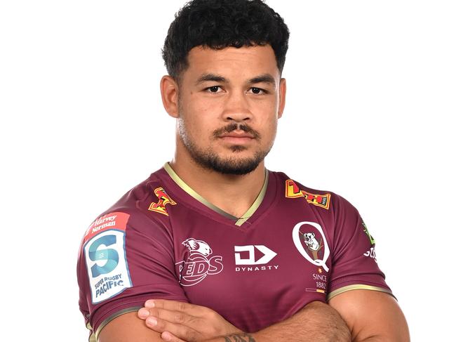 BRISBANE, AUSTRALIA - JANUARY 27: Hunter Paisami poses during the Queensland Reds Super Rugby 2022 headshots session at Suncorp Stadium on January 27, 2022 in Brisbane, Australia. (Photo by Bradley Kanaris/Getty Images for Rugby Australia)