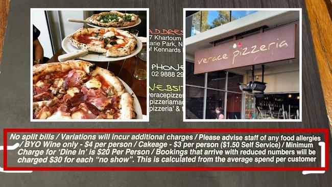 An award-winning Sydney restaurant has caused a stir over bold ‘fine print’ at the bottom of its menu. Picture: Instagram, Google Maps, Reddit