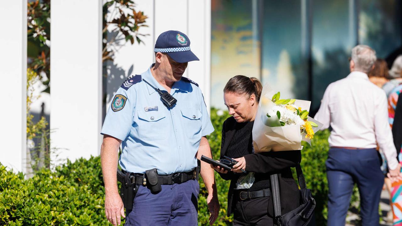 Uniformed police officer at the service. Picture: NCA NewsWire / David Swift