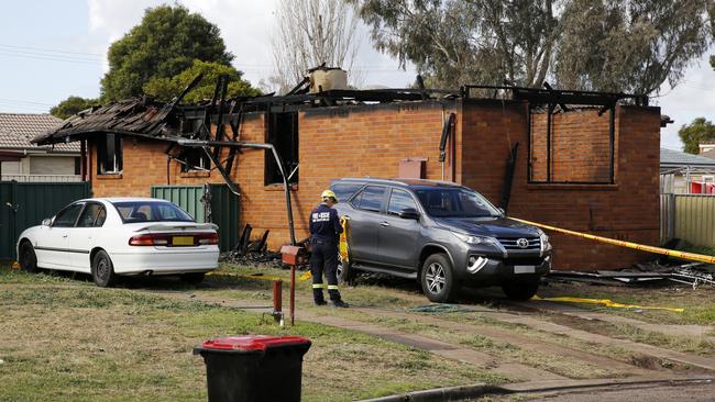 The home was gutted by fire. Investigators are looking into a faulty fireplace. Picture: AAP Image/Darren Pateman