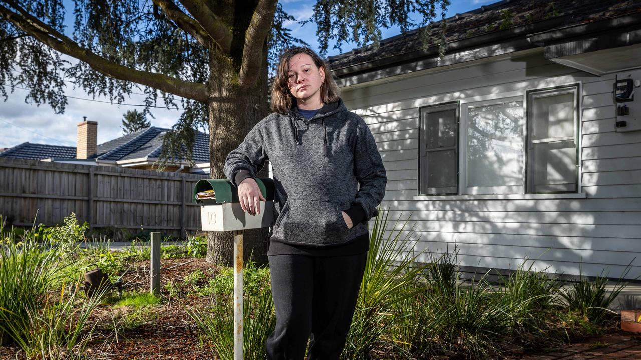 Renee Feehan, mum of two young children, was unable to find a home for her family after receiving 60 days notice to vacate her rental. Picture: Jake Nowakowski