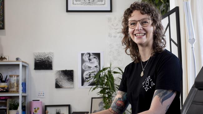 Kat Clarke has been crowned SA’s best tattoo artist for 2024. Picture: Brett Hartwig