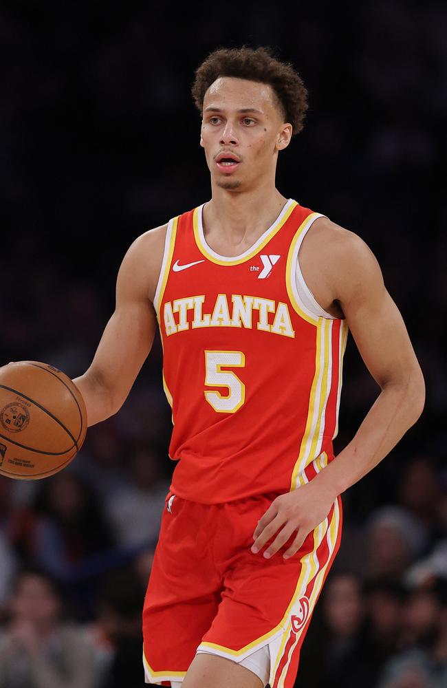 Snyder coaches young Boomers star Dyson Daniels at the Hawks. Picture: Sarah Stier / GETTY IMAGES NORTH AMERICA / Getty Images via AFP