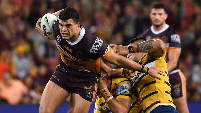 David Fifita on the charge for the Broncos. Picture: AAP