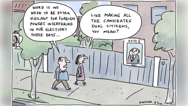 Jon Kudelka Letters page cartoon for 08-06-2018Version: Letters Cartoon  (1280x720 - Aspect ratio preserved, Canvas added)COPYRIGHT: The Australian's artists each have different copyright agreements in place regarding re-use of their work in other publications.Please seek advice from the artists themselves or the Managing Editor of The Australian regarding re-use.