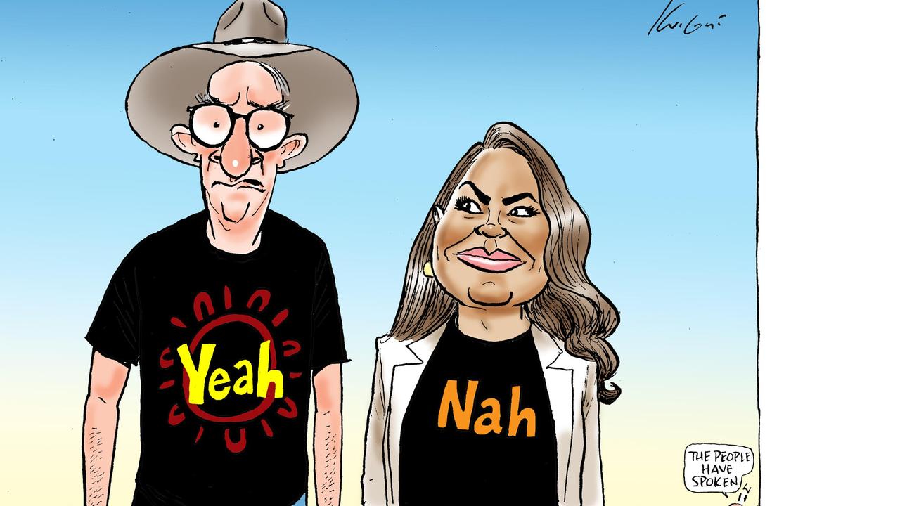 Mark Knight's “Yeah, nah” cartoon puts a decidely Australian spin on the way Australians were asked to vote Yes or No in the failed Voice referendum. Picture: Mark Knight