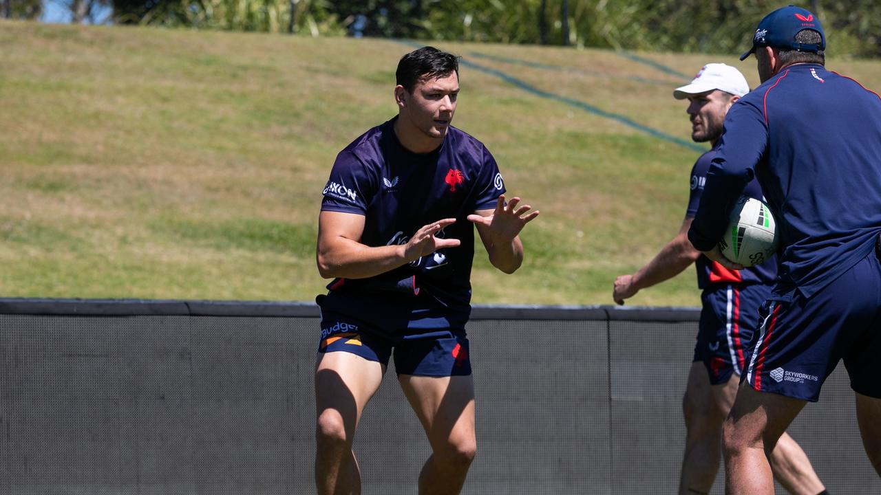 Sydney Roosters star Joey Manu back at training. Pic: Roosters Digital