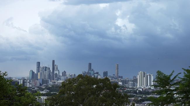 Storm clouds over Brisbane on Wednesday afternoon. Picture: Liam Kidston