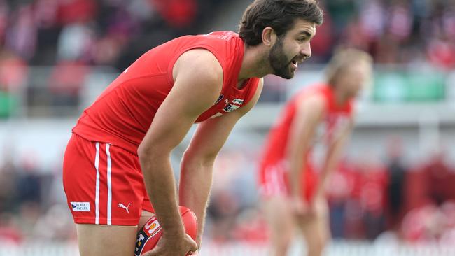 North Adelaide’s Keenan Ramsey lines up for one of his three goals in the opening round against West Adelaide. Picture: SANFL Image/David Mariuz