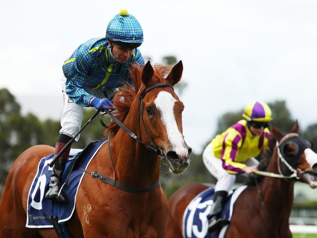 SYDNEY, AUSTRALIA - JUNE 15: Kerrin Mcevoy riding Franz Josef wins Race 9 Racing For Good On July 13 during Winter Cup Day - Sydney Racing at Rosehill Gardens on June 15, 2024 in Sydney, Australia. (Photo by Jeremy Ng/Getty Images)