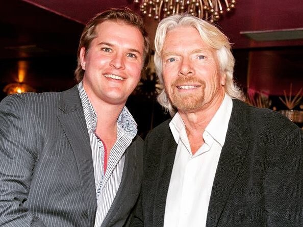 Jonathan Pfahl meeting business hero Richard Branson at an event in London in 2016. Picture: Supplied