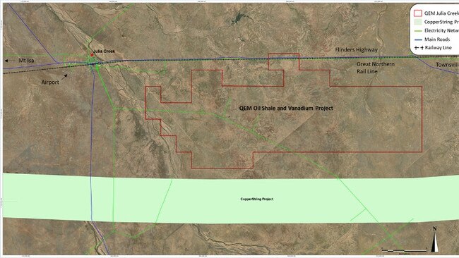 The QEM Limited Julia Creek vanadium / oil shale project. Picture: Supplied.