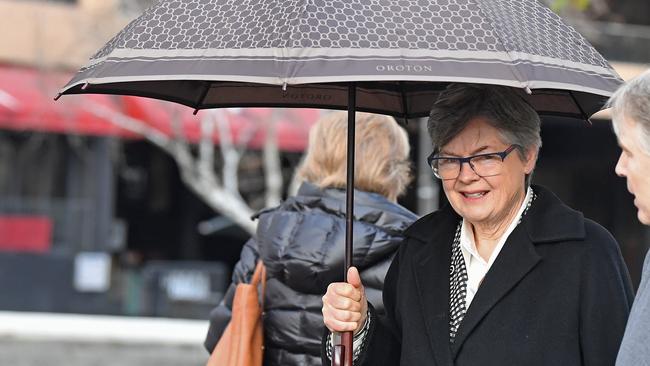 Former Supreme Court Justice Ann Vanstone leaving Parliament House on North Terrace after appearing before the Statutory Officers Committee on Monday, July 27. Picture: Tom Huntley