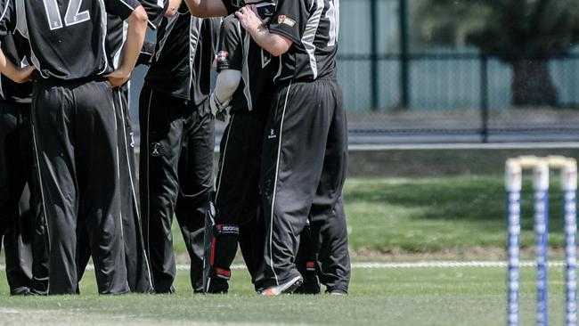 Port Adelaide Cricket Club players a match in Adelaide in 2018. Picture: Morgan Sette