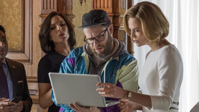 Rogen and Theron possess a conversational ease that drives the film. Picture: AP