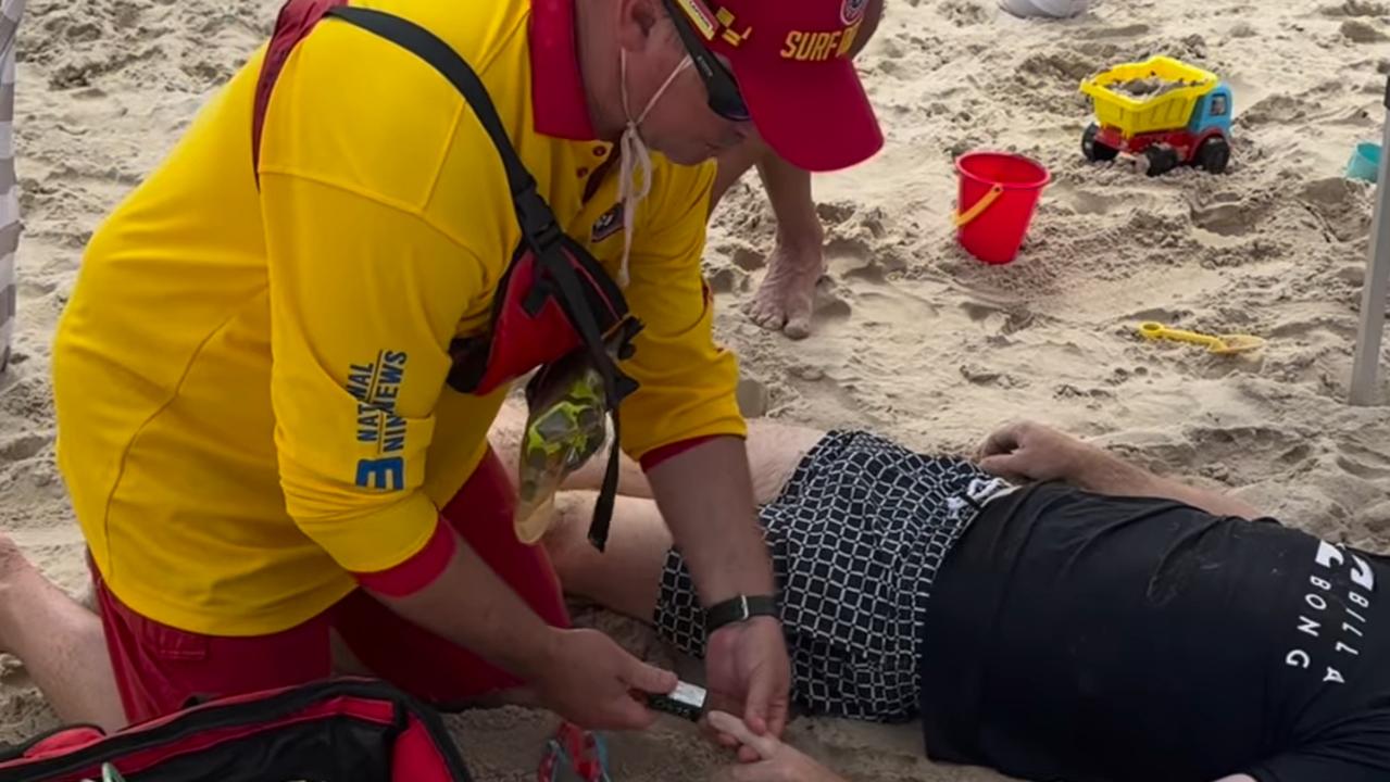 Tim Morgan was dumped by a wave and went head first into a sandbar. Picture: Instagram / @kendallgilding