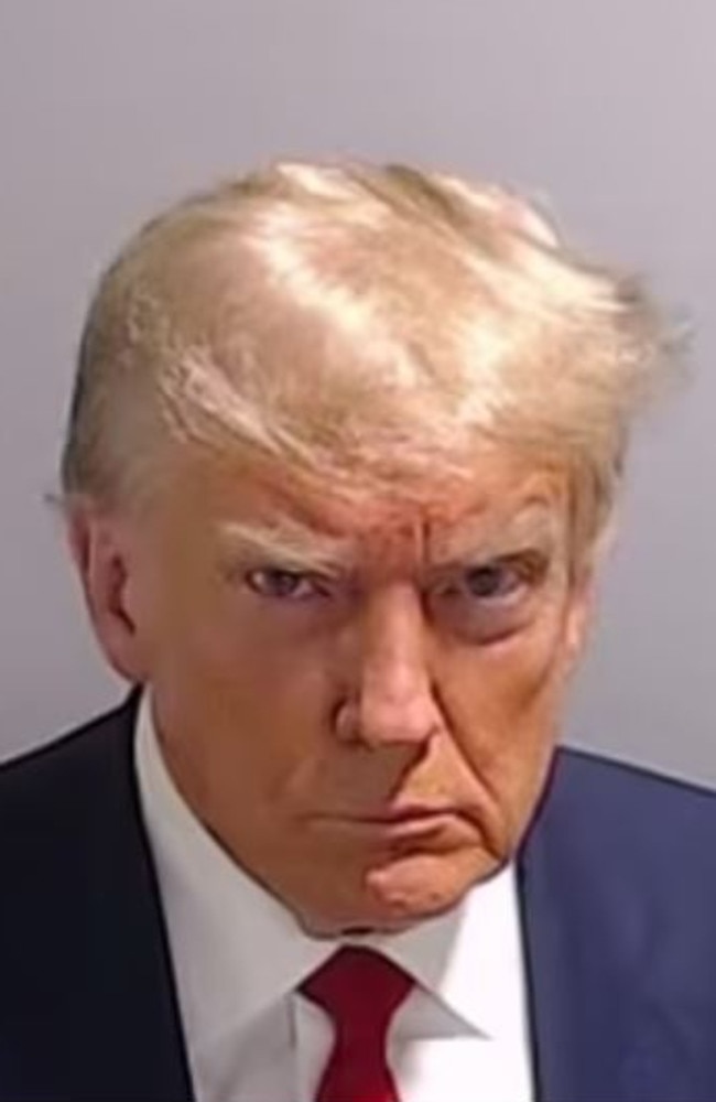 Donald Trump’s mugshot. Picture: Fulton County Sheriff’s Office