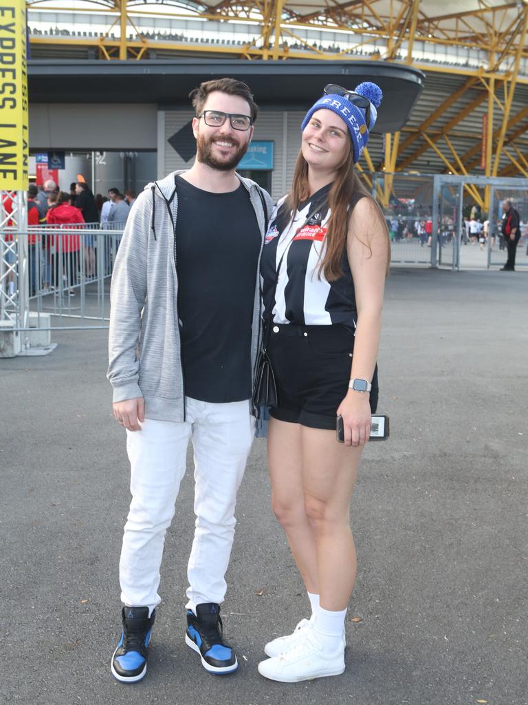 Gold Coast Suns vs. Collingwood. Brendan Campbell and Bianca Anderson. 29 June 2024 Carrara Picture by Richard Gosling