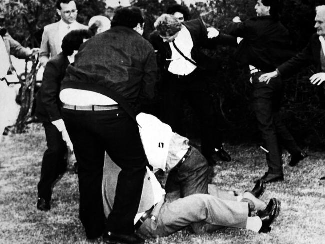 A fight ensued between the media and mourners at the funeral.