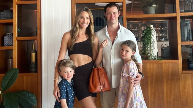 Rachael Finch with husband Michael Miziner and their kids Dom and Violet. Source: Instagram.