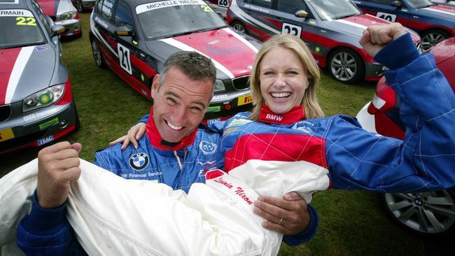 Anthony Field and Livinia Nixon after the Celebrity Race in 2005.