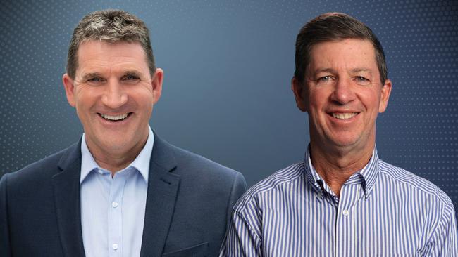 ARN CEO Ciaran Davis and Southern Cross Media Group managing director and CEO John Kelly. ARN Media’s proposed takeover of SCA was derailed over the weekend. Picture: Supplied