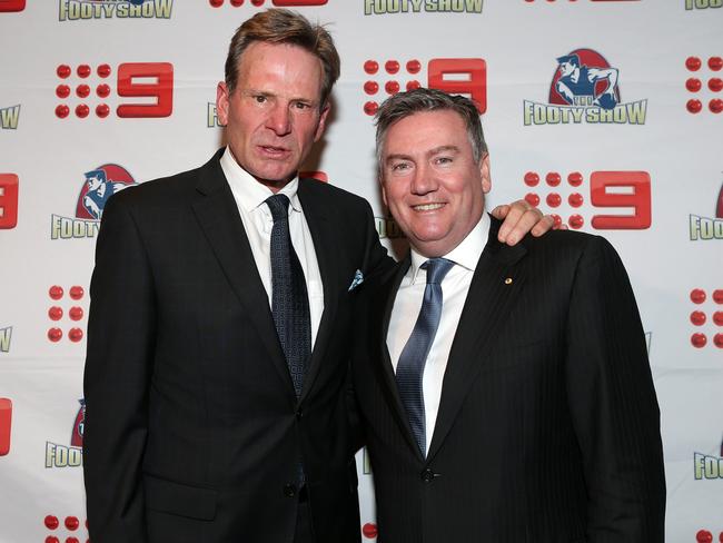 Sam Newman and Eddie McGuire at The Footy Show’s 21st birthday. Picture: Julie Kiriacoudis