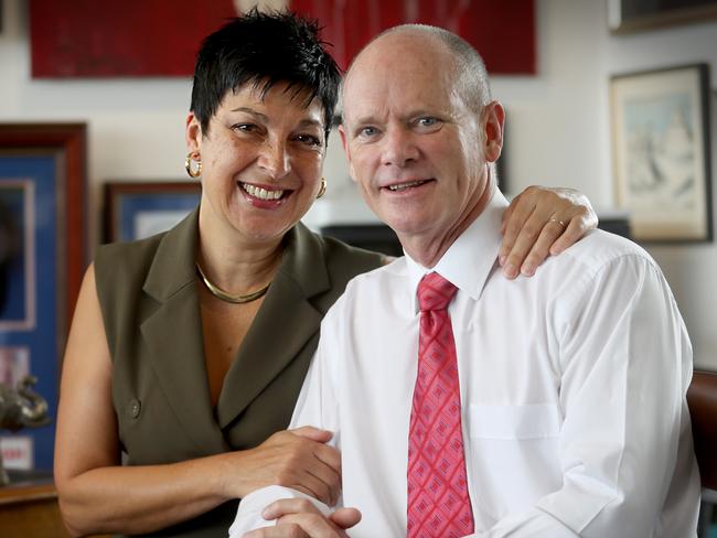 SUNDAY Mail only.....EMBARGOED ....Campbell Newman has been awarded an Australia Day Award. He will pose up for a picture with his wife Lisa.Pic Jamie Hanson