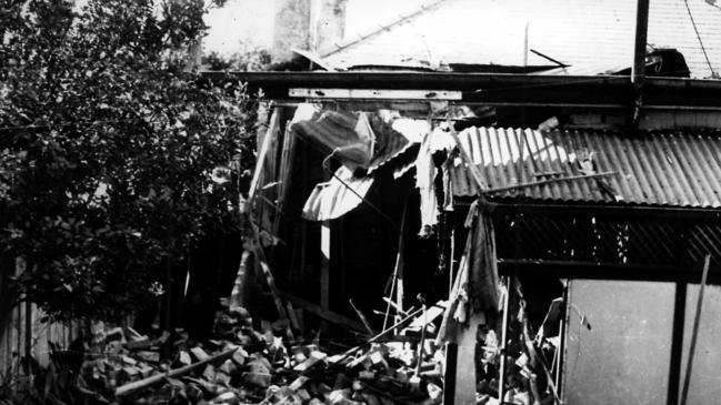 Rose Bay/Bellevue Hill house, in the eastern suburbs of Sydney, damaged by Japanese submarine shells in 1942 during World War Two (II).