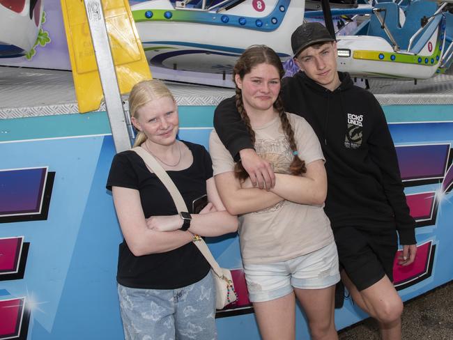 Charlotte Stevens, Zarlia Gahan and Bayer Codling at the 2024 Swan Hill Show Picture: Noel Fisher.