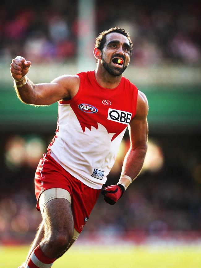 Dual-Brownlow medallist Adam Goodes became an Indigenous icon for the AFL. Picture. Phil Hillyard