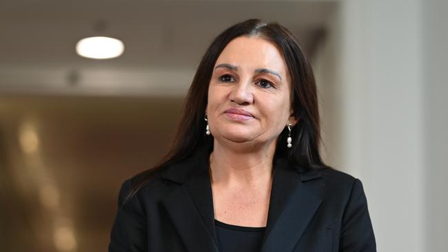 Senator Jacqui Lambie holds a press conference at Parliament House in Canberra. Picture: NCA NewsWire/Martin Ollman