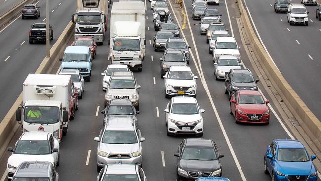 The West Gate Bridge is already heaving with traffic at peak hour, so why would Melburnians want more residents and people on our roads? Picture: Mark Stewart