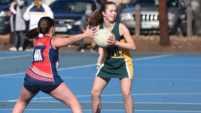 Netball players on the SDNA courts in Hampton. Picture: Chris Eastman.