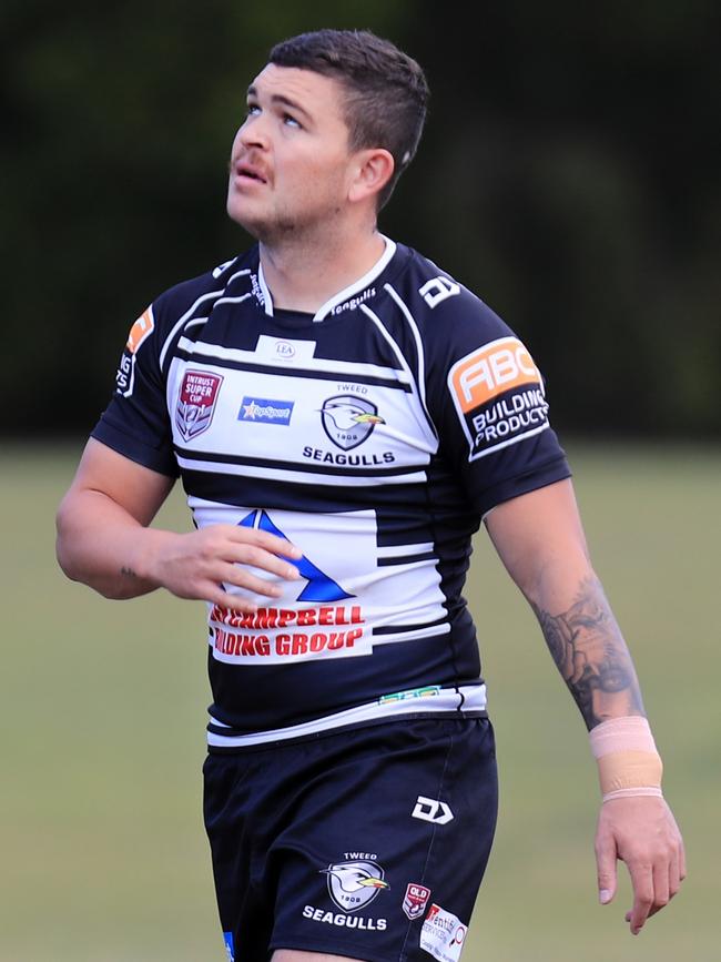 Taylor playing for Tweed Heads after returning to footy in July, 2019. Picture: smpimages.com