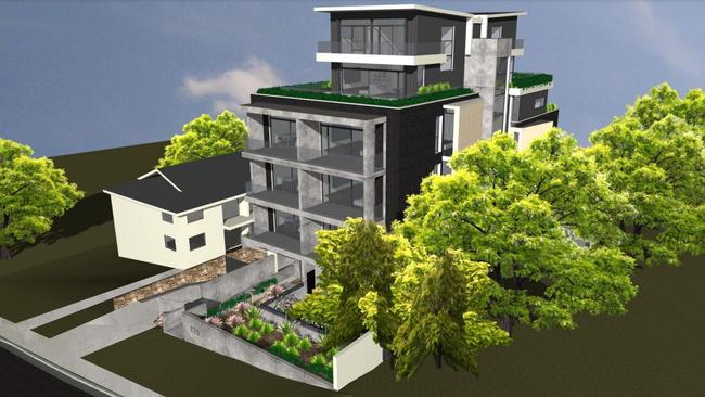 Two three-bedroom apartments would take up the top two floors and boast generous balconies. Picture: supplied