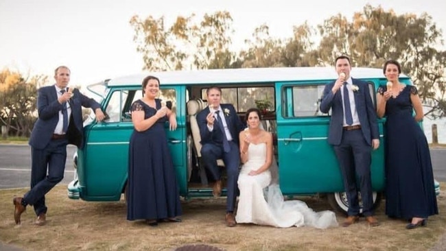 Wedding bliss: an icecream after the formalities at Straddie’s gelati bar. Picture: Facebook.