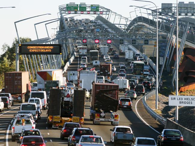 An accident on the Gateway Bridge has resulted in northbound delays. Picture: Tara Croser