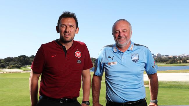 Tony Popovic (L) has revealed he wasn’t contacted in regard to the Socceroos job which eventually went to Graham Arnold (R)