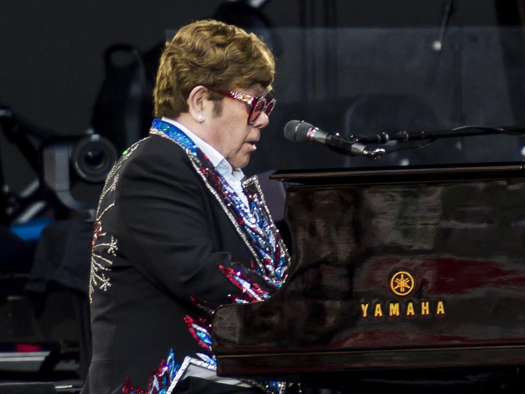 Sir Elton John plays AAMI Park in Melbourne. Picture: Naomi Rahim/Getty Images