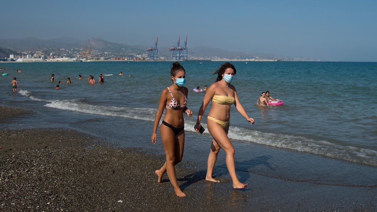 La Misericordia Beach in Malaga, Spain in the middle of European summer. Picture: Jorge Guerrero/AFP