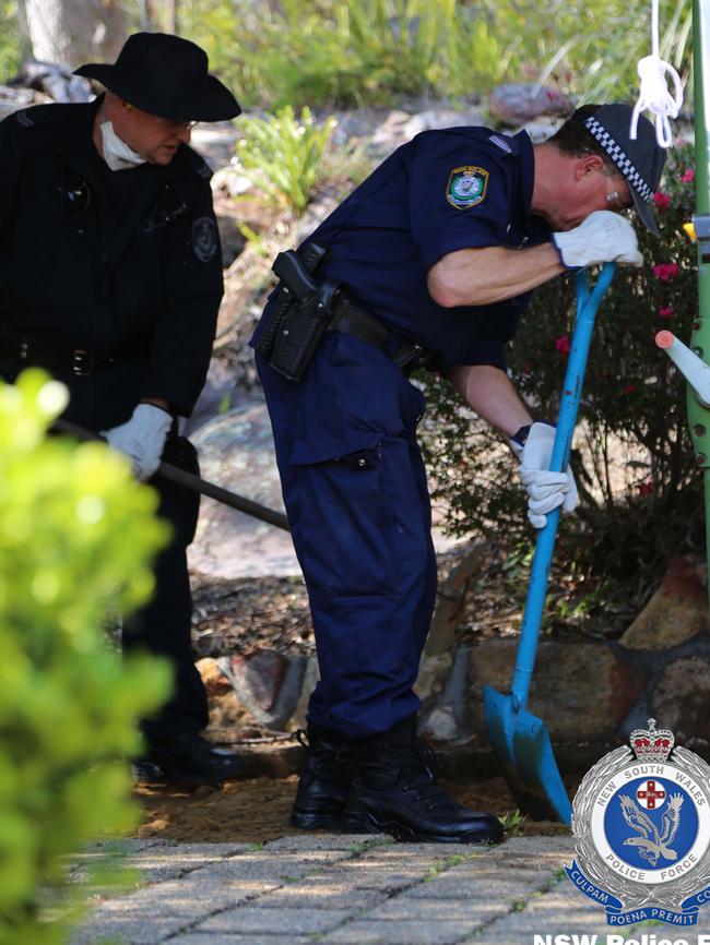 Police digging during the search. Picture: NSW Police