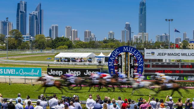 Magic Millions racing carnival at the Gold Coast Turf Club on January 14, 2017. Photo: AAP Image/Glenn Hunt