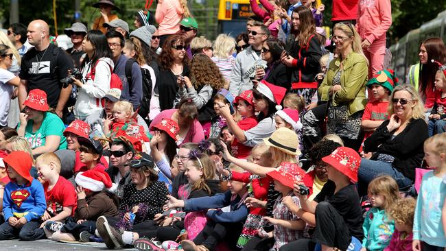 Crowds flock to the Christmas Pageant, many hoping to get their kids the best view possible. Picture: File