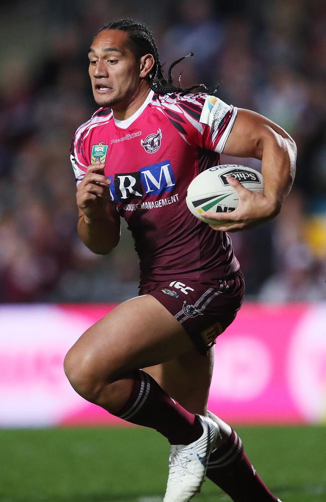 Manly have a heavy reliance on prop Marty Taupau. Picture: Phil Hillyard