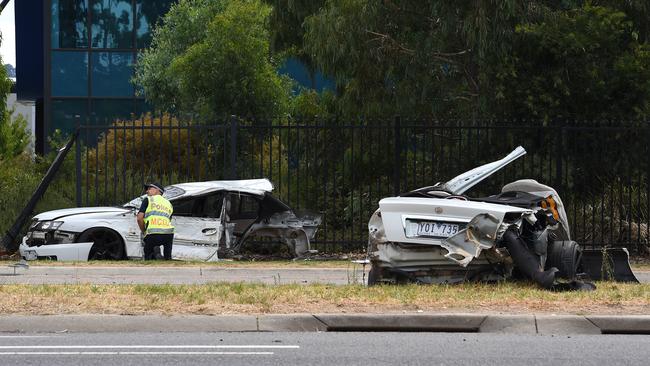 One of the cars was torn in two. Picture: Josie Hayden